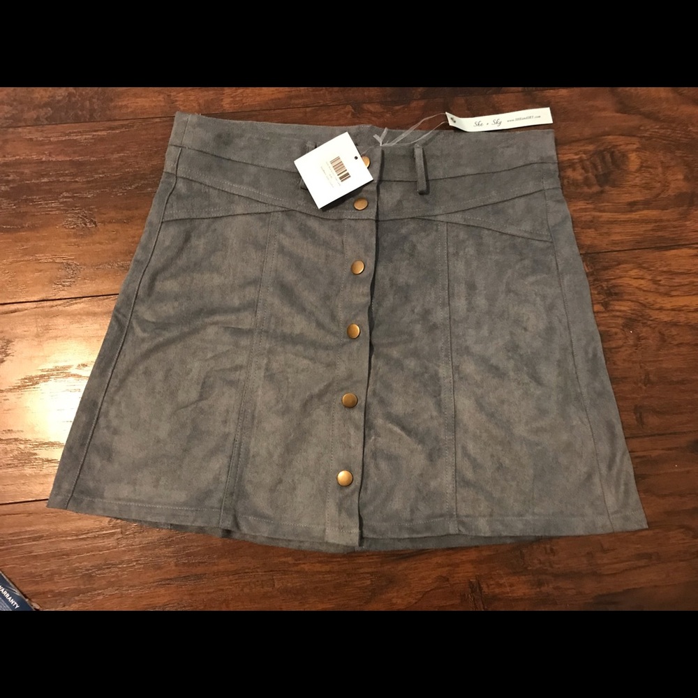 Light blue button up skirt